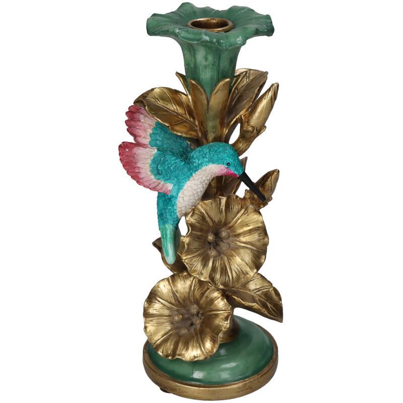 CANDELABRO PAJARO MULTICOLOR G 11x11x26cm