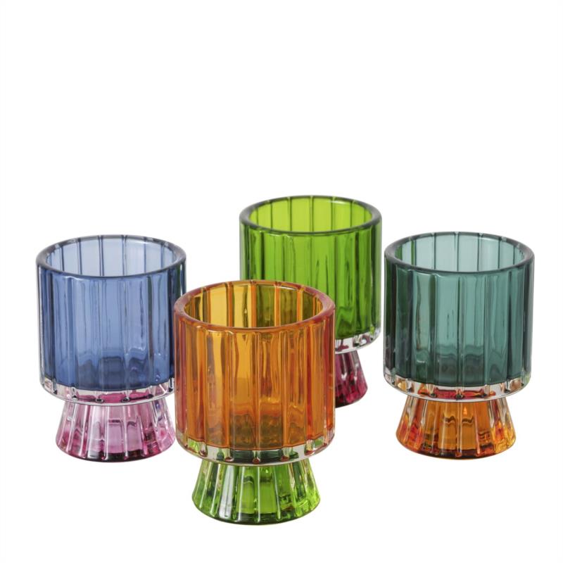 CANDELABRO/PORTAVELAS REVERSIBLE CRISTAL COLORES