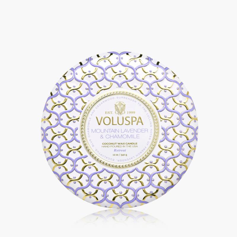 VELA VOLUSPA MOUNTAIN LAVENDER & CHAMOMILE LATA 3 MECHAS TAPA