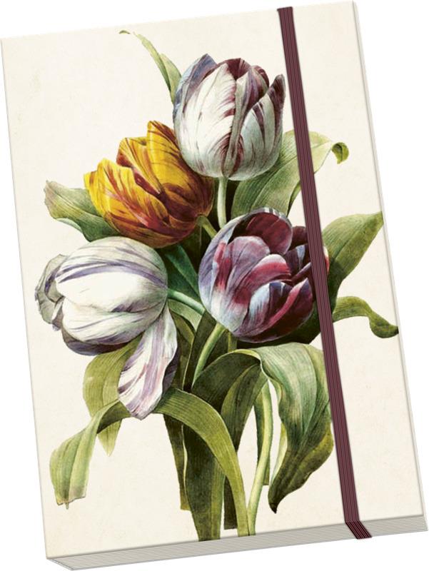 LIBRETA A5 TULIPANES MORADOS