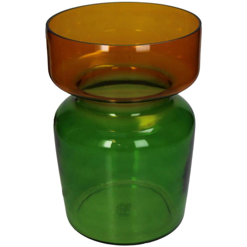 JARRON CRISTAL VERDE/OCRE