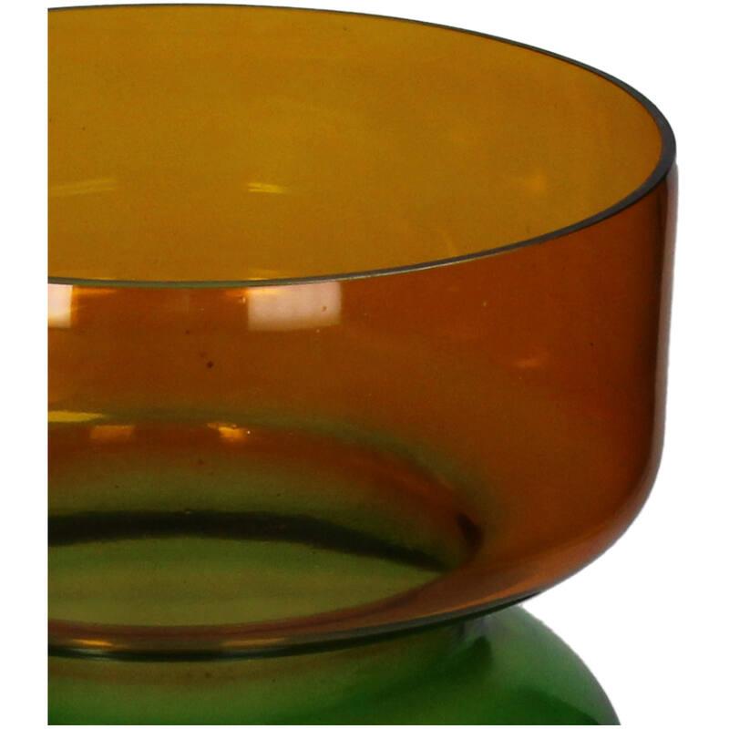 JARRON CRISTAL VERDE/OCRE DETALLE