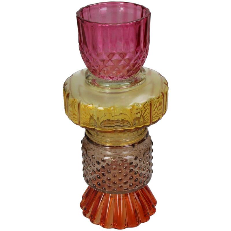 CANDELABRO/PORTAVELAS CRISTAL MULTICOLOR G