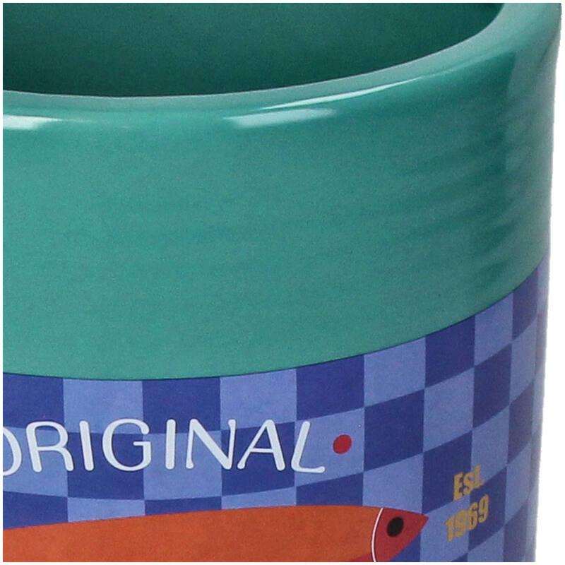 MACETA CERAMICA LATA SARDINAS CON TOMATE G DETALLE