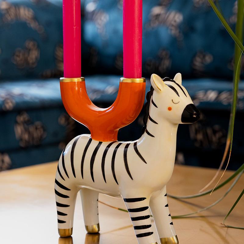 CANDELABRO CERAMICA CEBRA INSPIRACION