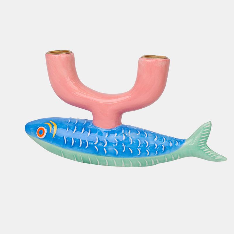 CANDELABRO CERAMICA SAMMY THE SARDINE