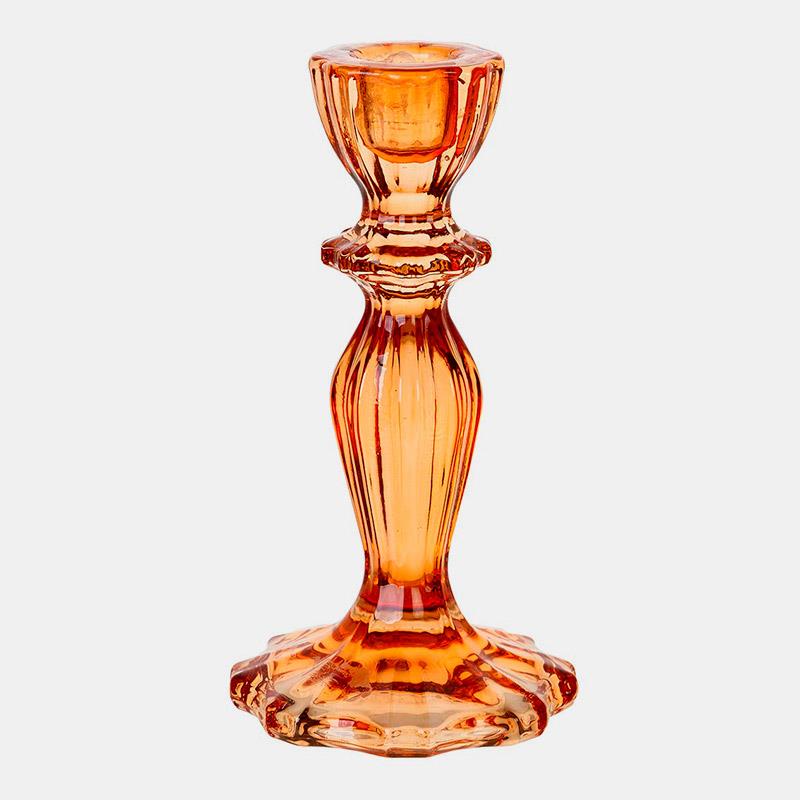 CANDELABRO CRISTAL BOHO NARANJA
