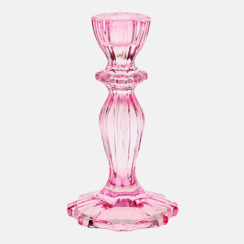 CANDELABRO CRISTAL BOHO ROSA