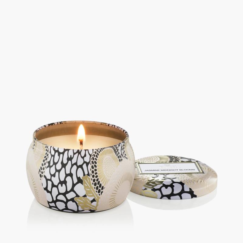 VELA VOLUSPA JASMINE MIDNIGHT BLOOMS LATA P ENCENDIDA