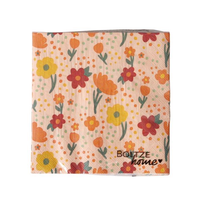 SERVILLETAS PAPEL FARINA FLORES ROSA