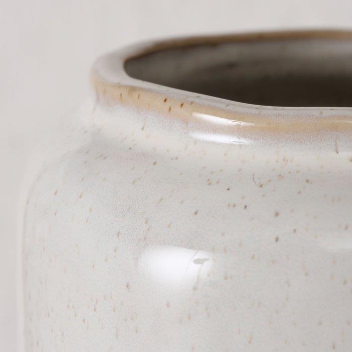 JARRON CERAMICA CREMA MALMA DETALLE