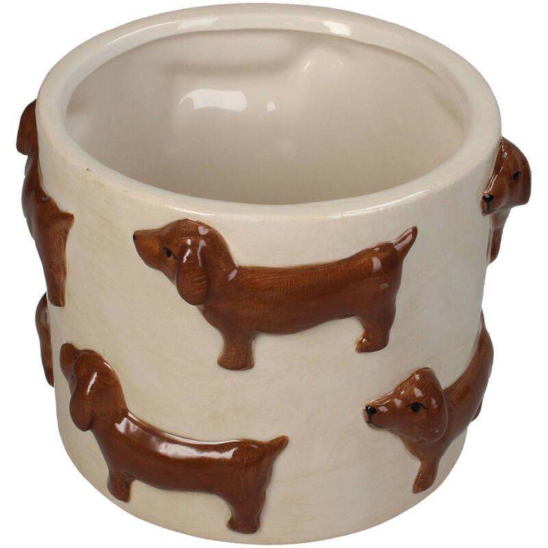 MACETA PERRO SALCHICHA