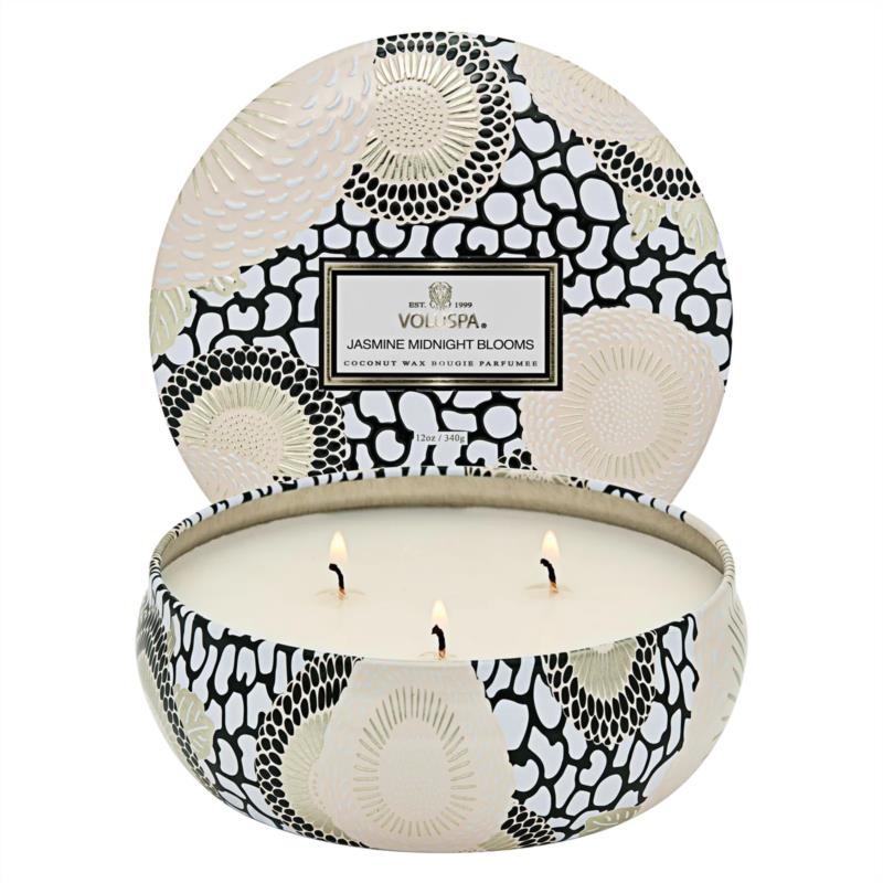 VELA VOLUSPA JASMINE MIDNIGHT BLOOMS LATA 3 MECHAS 