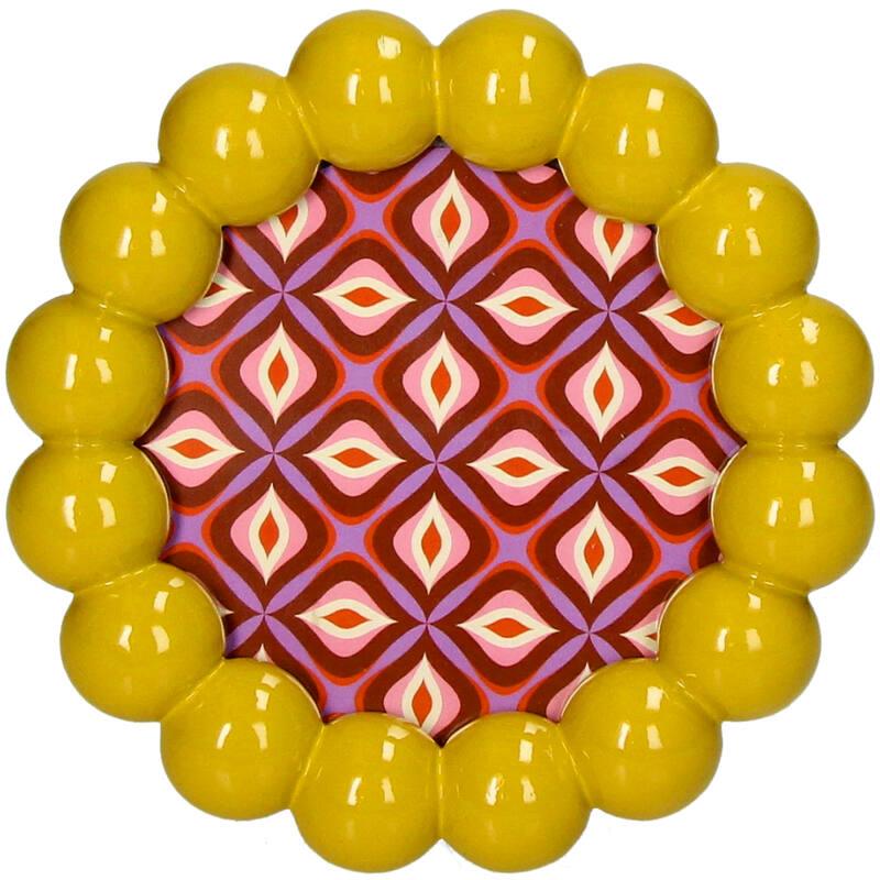 MARCO PORTARRETRATOS RESINA AMARILLA