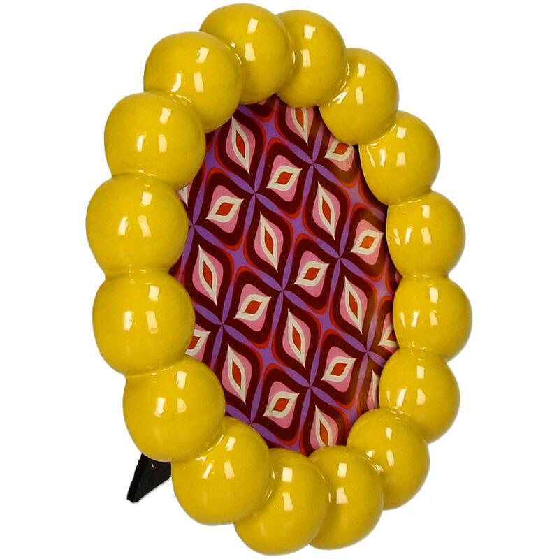 MARCO PORTARRETRATOS RESINA AMARILLA PERFIL