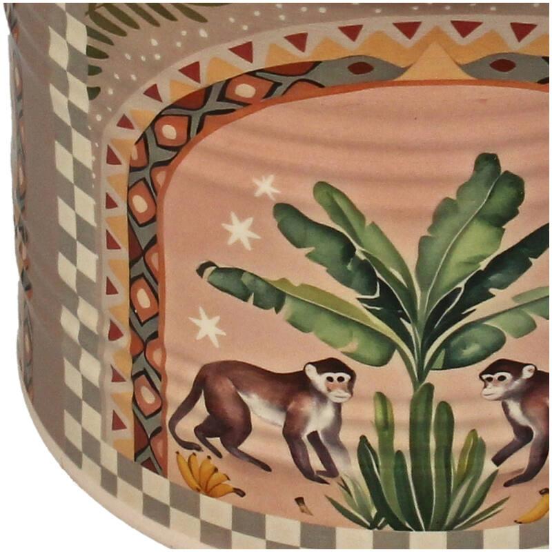 MACETA CERAMICA PALMERA Y MONOS DETALLE