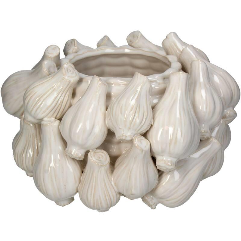 FRUTERO AJOS CERAMICA MARFIL