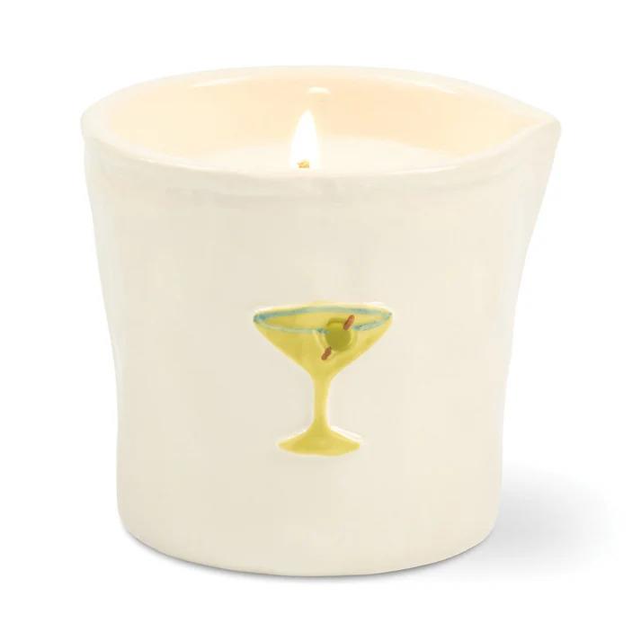 VELA CERAMICA BISTRO MARTINI ENCENDIDA