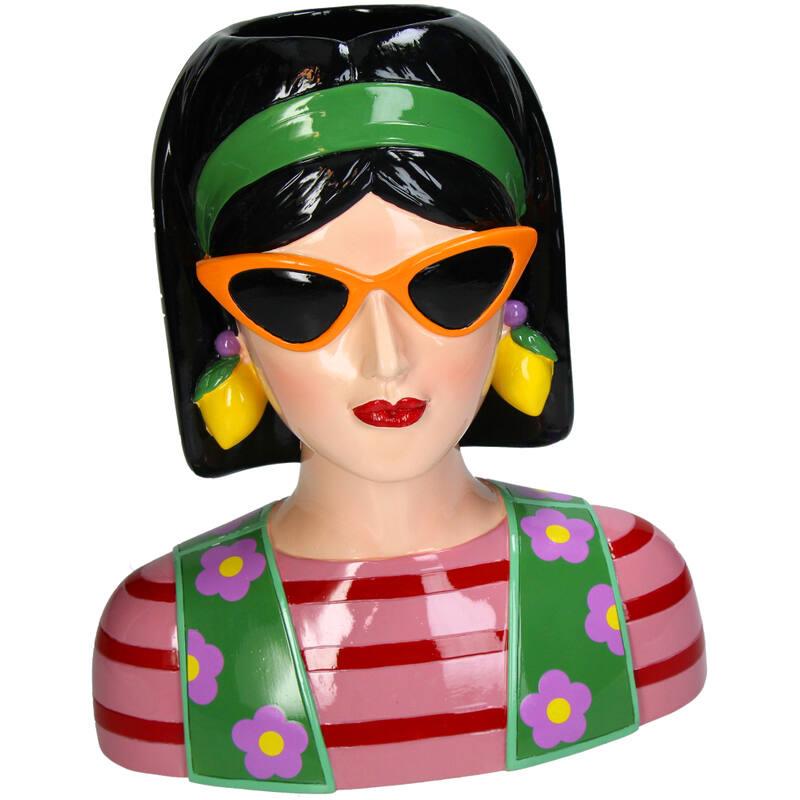 BASE RESINA MUJER MORENA CON DIADEMA VERDE