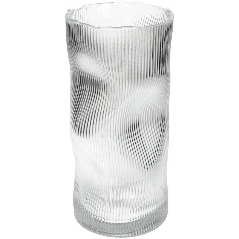 JARRON CRISTAL IRREGULAR RAYAS TRANSPARENTE