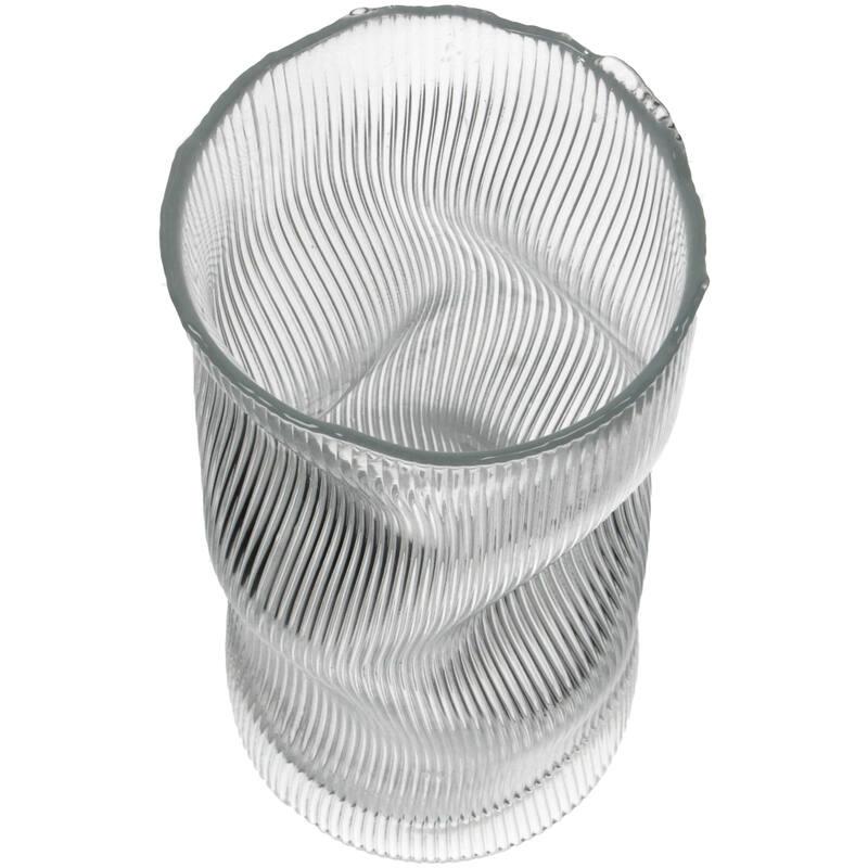 JARRON CRISTAL IRREGULAR RAYAS TRANSPARENTE BOCA