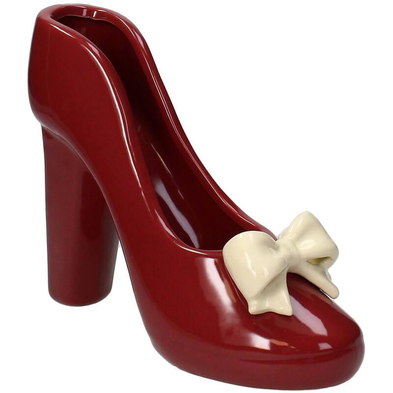 BASE CERAMICA ZAPATO GRANATE CON LAZO