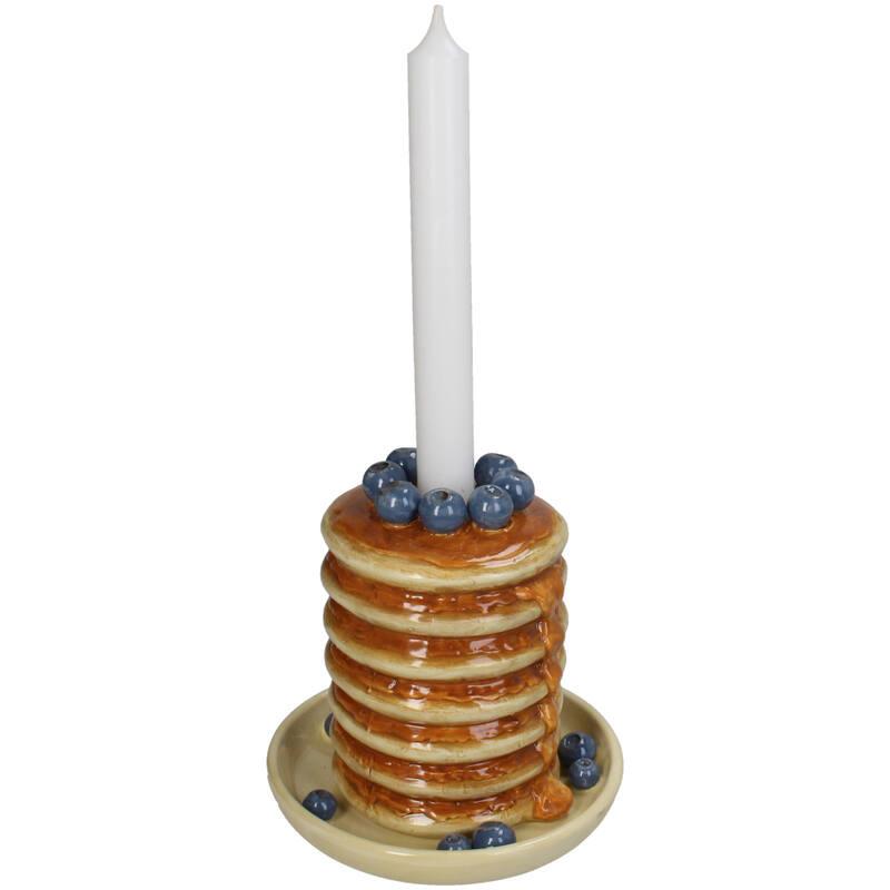 CANDELABRO CERAMICA TORTITAS CON ARANDANOS CON VELA